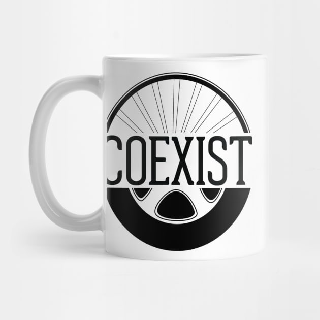 COEXIST TEE BLACK LOGO (VARIOUS COLORS) by coexistcyclists